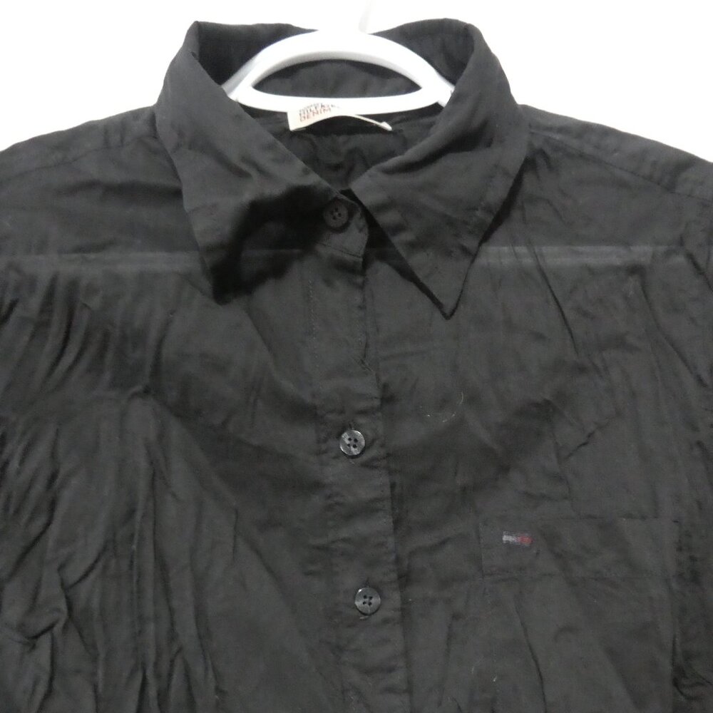 TOMMY HILFIGER Denim | medium | Sheer Cotton Black Button-Up Shirt